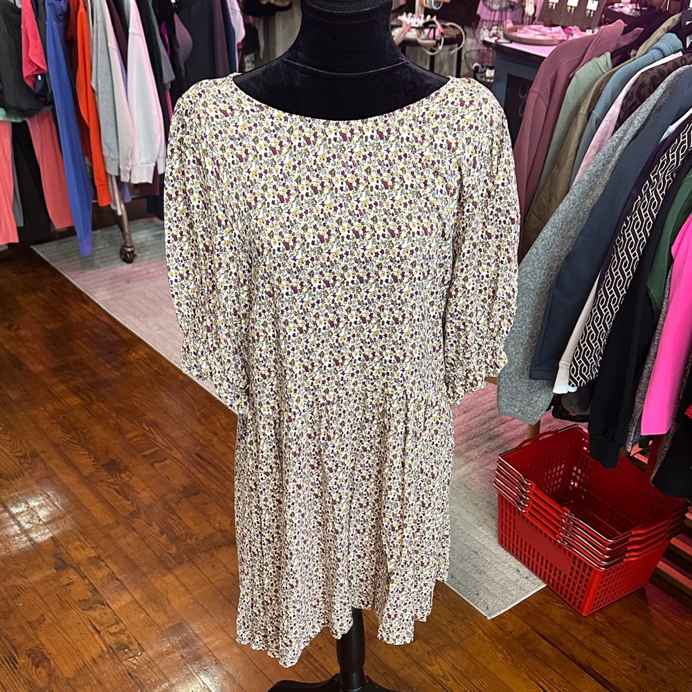 Natural Life Purple and Yellow Floral Top
